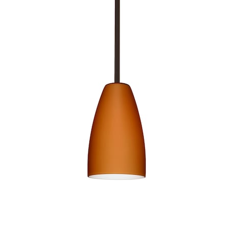 Besa Lighting Riva 9 Cord Pendant, Amber Matte, Bronze Finish, 1x9W LED 1TT-151180-LED-BR
